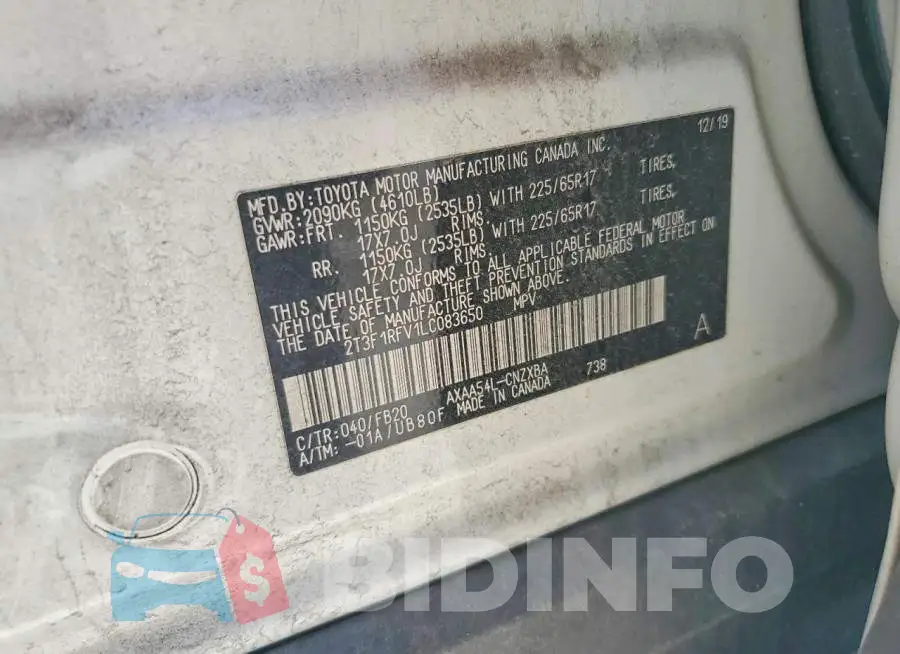 2T3F1RFV1LC083650 Photo# 13