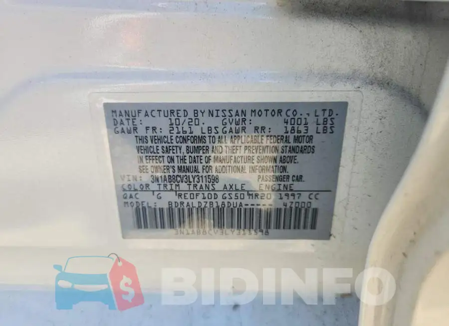 3N1AB8CV3LY311598 Photo# 12