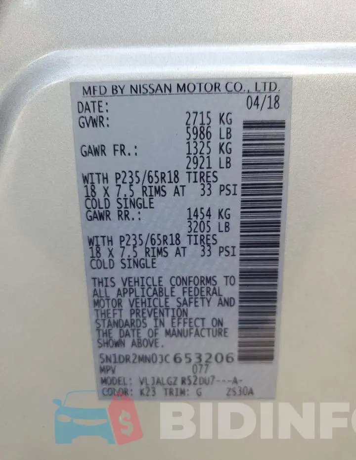 5N1DR2MN0JC653206 Photo# 14