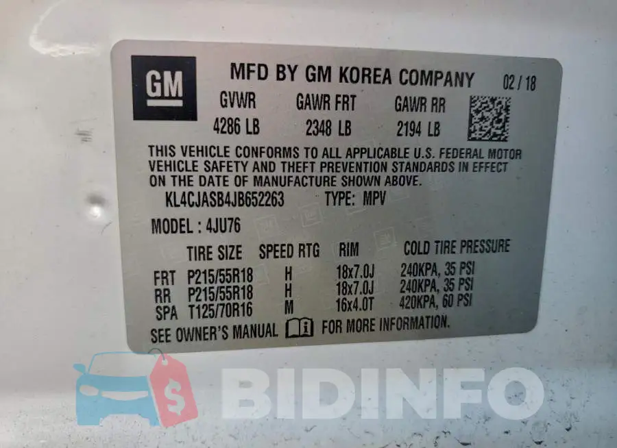 KL4CJASB4JB652263 Photo# 12