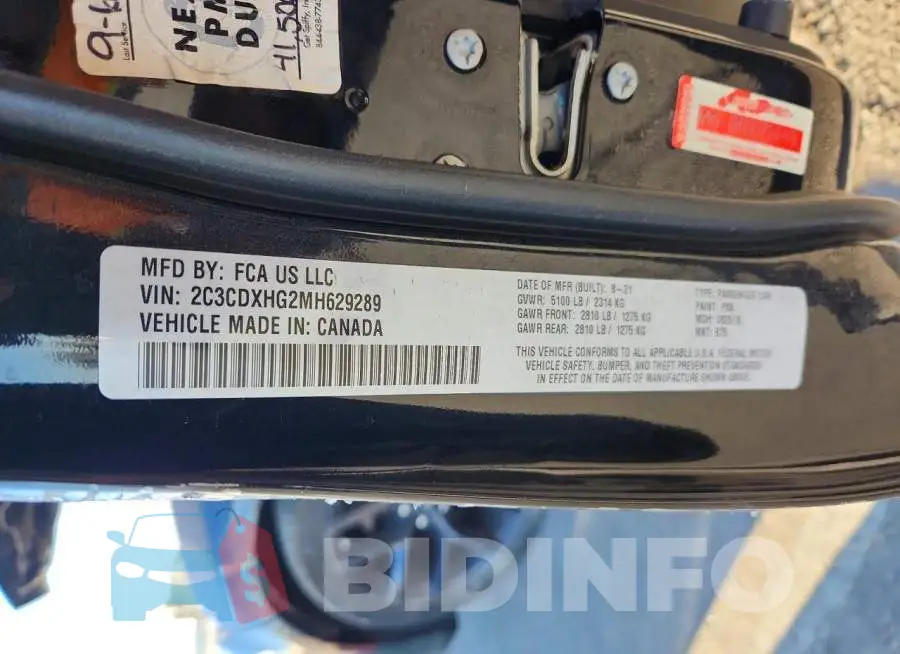 2C3CDXHG2MH629289 Photo# 12