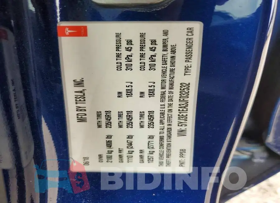 5YJ3E1EA3JF032532 Photo# 12
