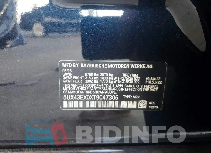 5UX43EX0XT9047305 Photo# 13