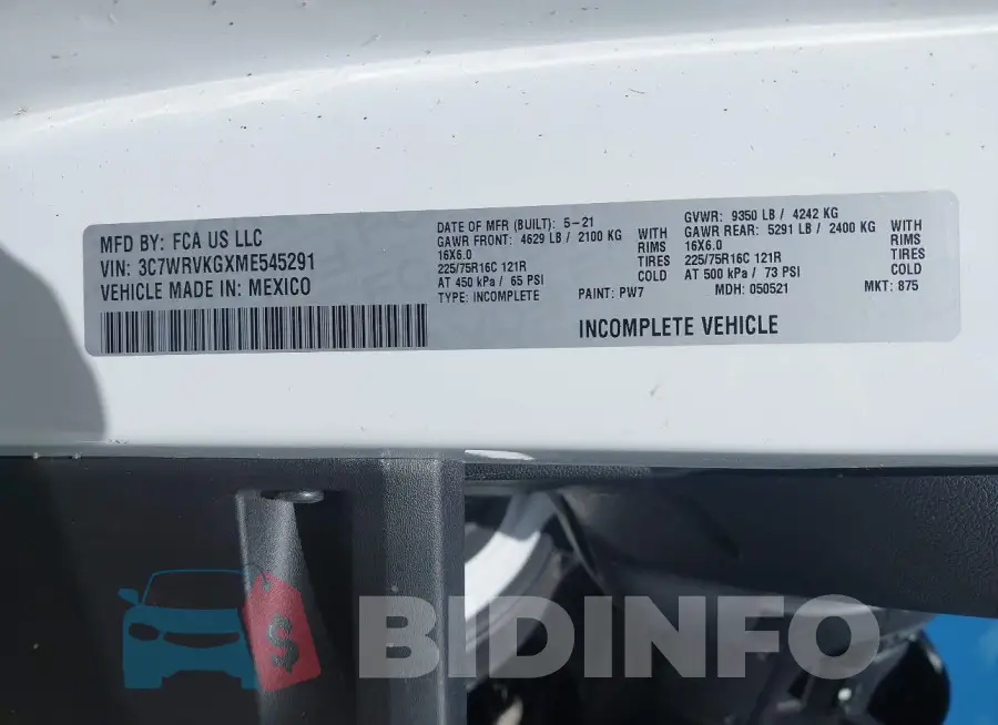 3C7WRVKGXME545291 Photo# 9