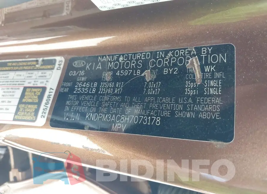 KNDPM3AC8H7073178 Photo# 9