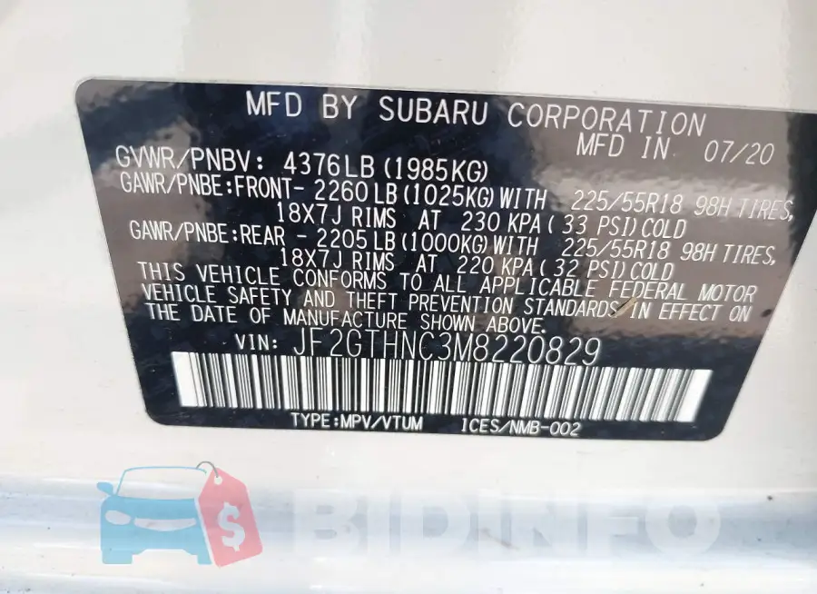 JF2GTHNC3M8220829 Photo# 9