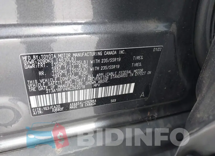 2T3A1RFV4NC262018 Photo# 9