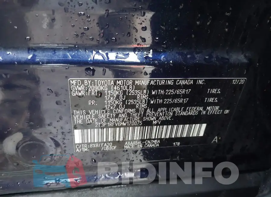2T3P1RFV6MW170075 Photo# 9