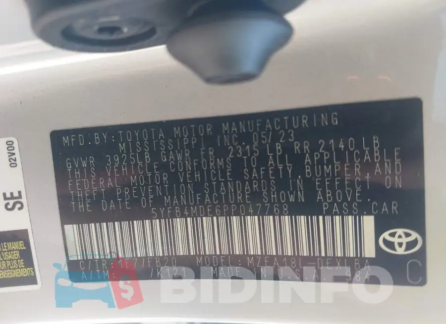 5YFB4MDE6PP047768 Photo# 9