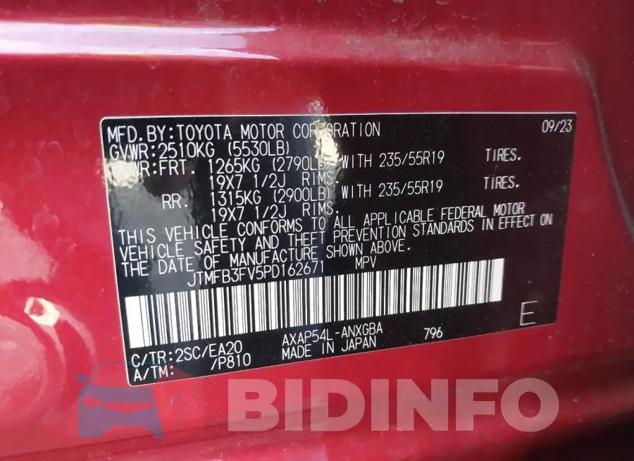 JTMFB3FV5PD162671 Photo# 9