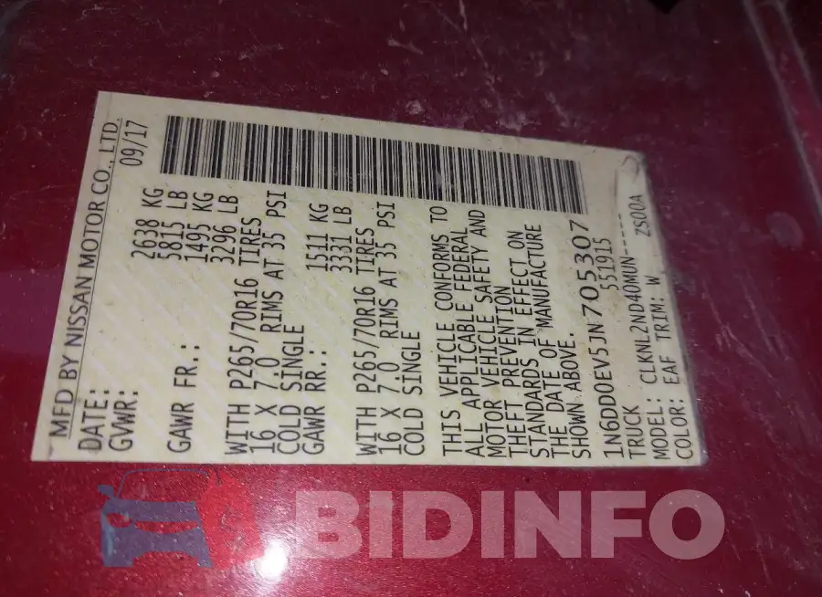 1N6DD0EV5JN705307 Photo# 9