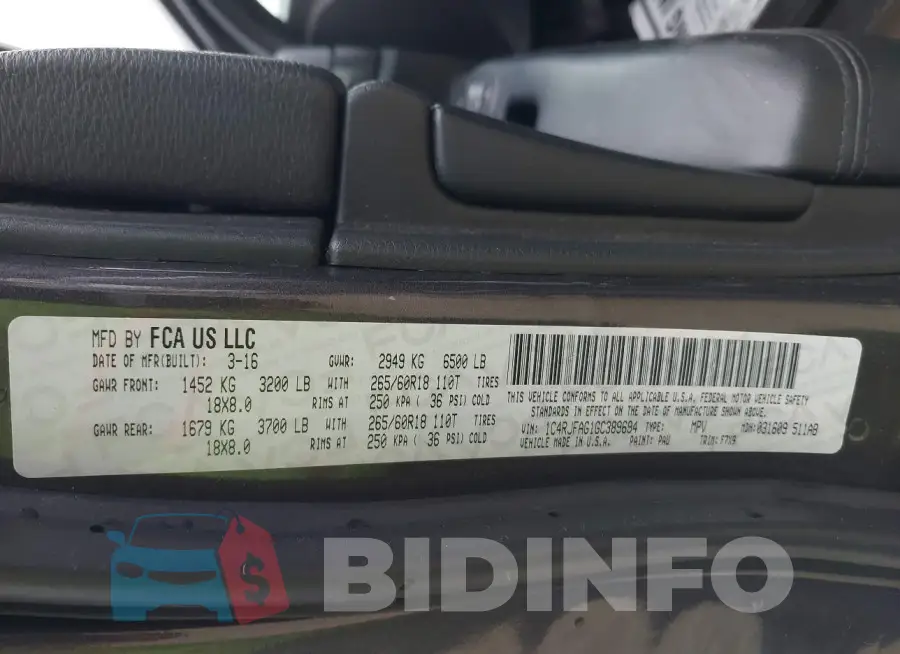 1C4RJFAG1GC389694 Photo# 9