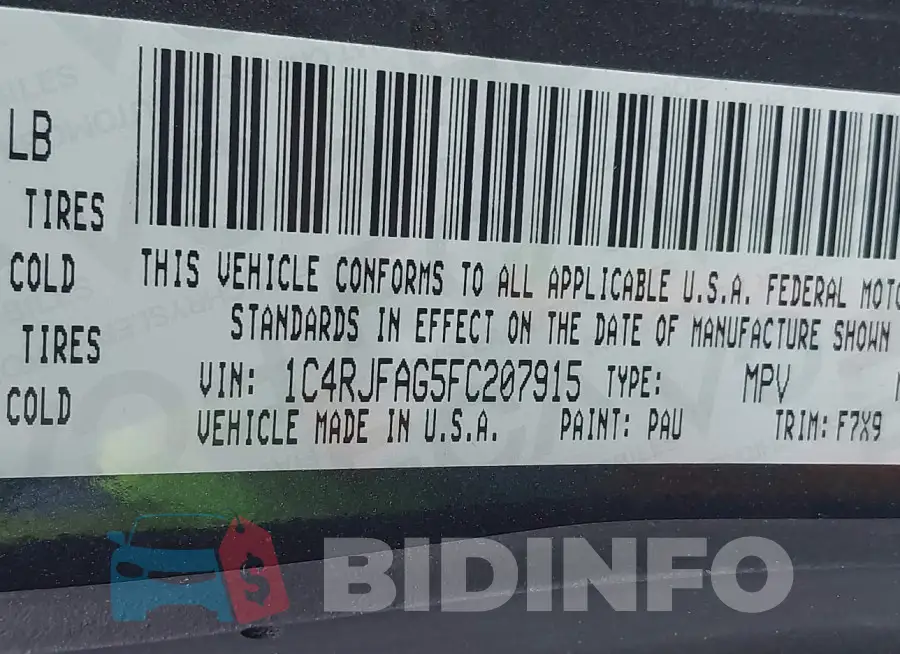 1C4RJFAG5FC207915 Photo# 9