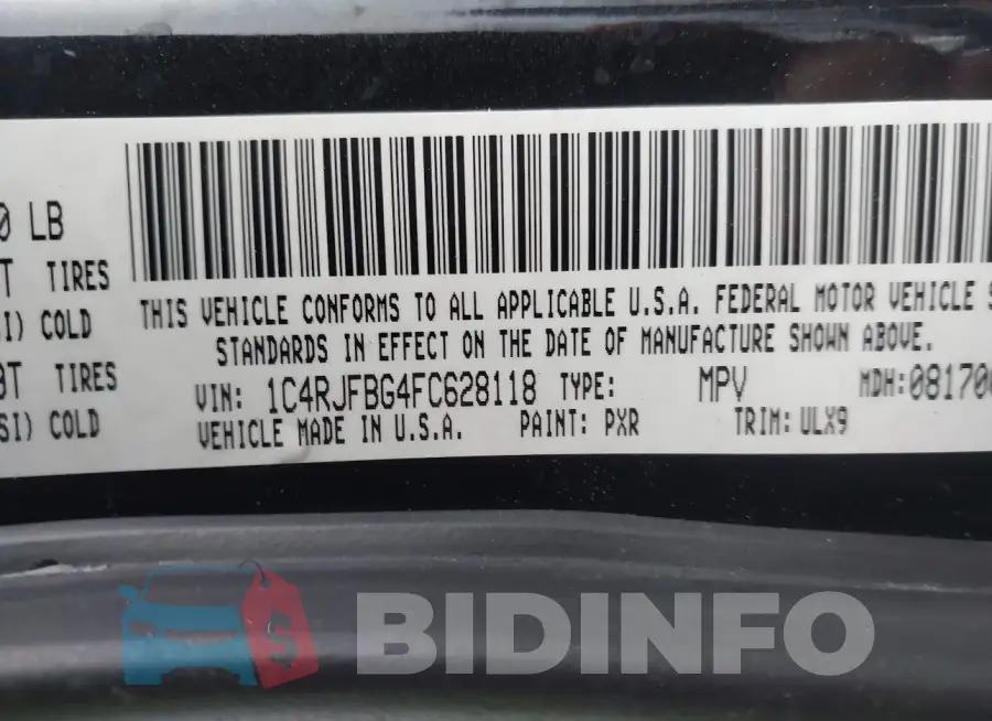 1C4RJFBG4FC628118 Photo# 9