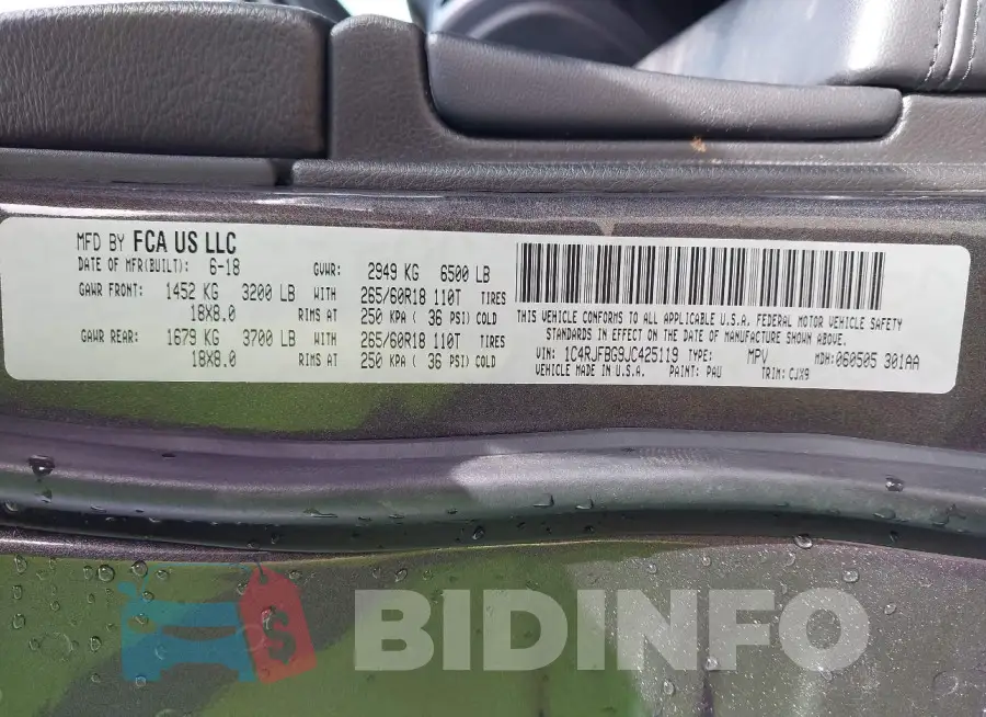 1C4RJFBG9JC425119 Photo# 9