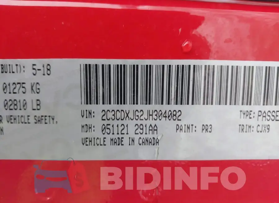 2C3CDXJG2JH304082 Photo# 9