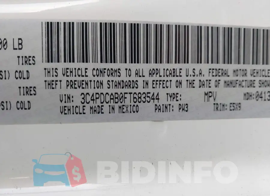 3C4PDCAB0FT683544 Photo# 9