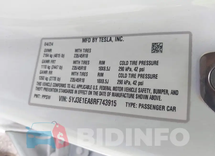 5YJ3E1EA8RF743915 Photo# 9