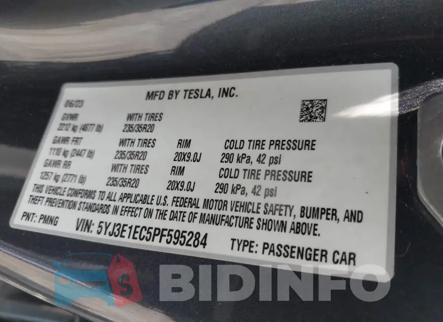 5YJ3E1EC5PF595284 Photo# 9