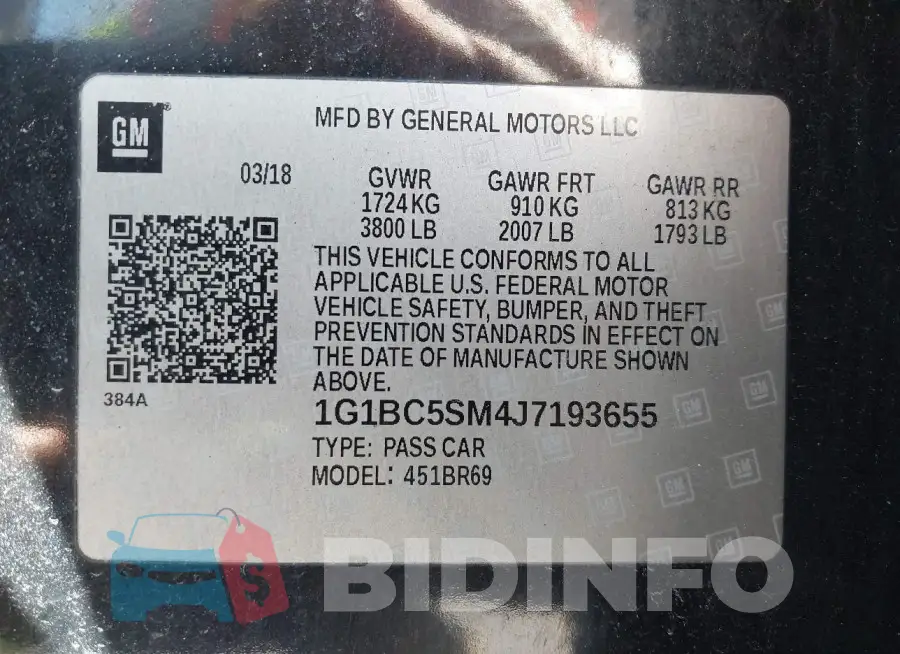 1G1BC5SM4J7193655 Photo# 9