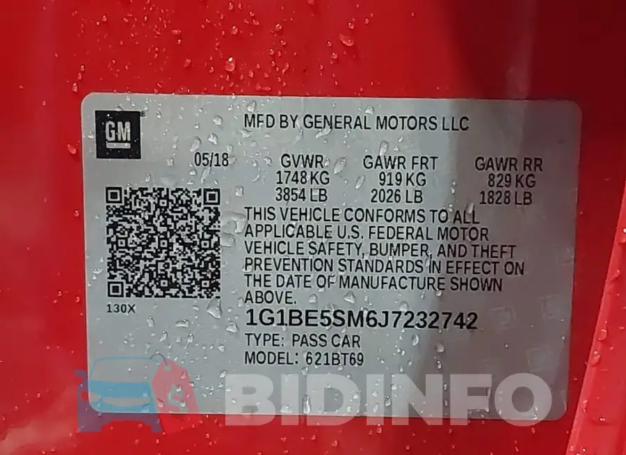 1G1BE5SM6J7232742 Photo# 9