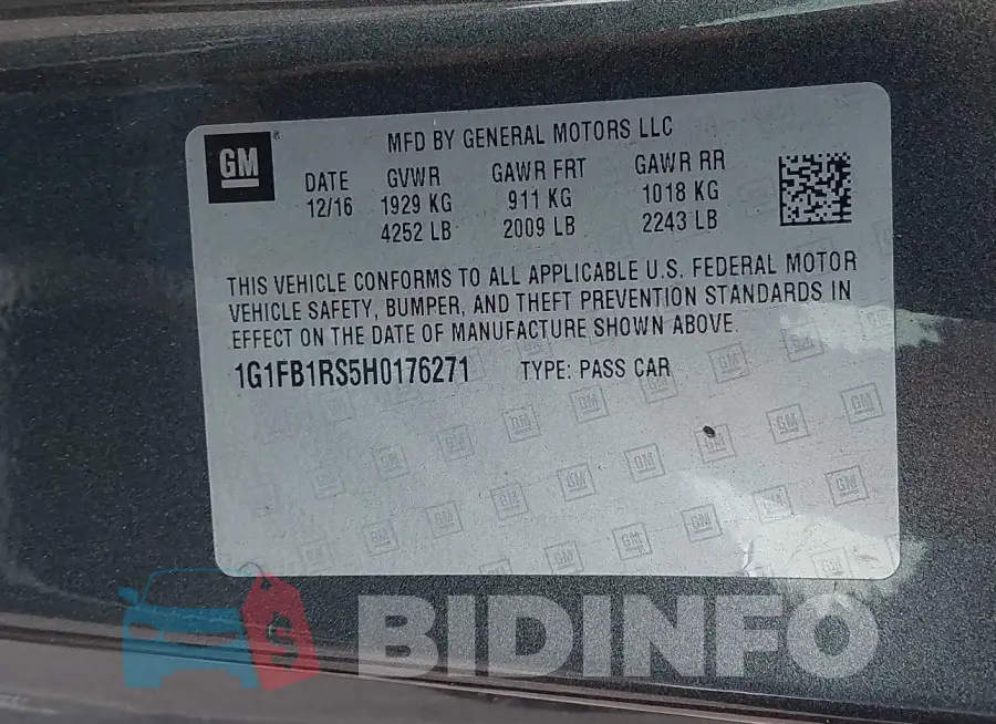 1G1FB1RS5H0176271 Photo# 9