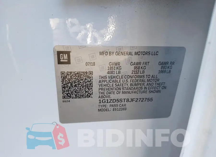 1G1ZD5ST8JF272755 Photo# 9
