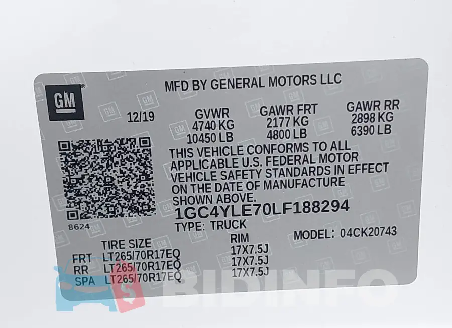 1GC4YLE70LF188294 Photo# 8