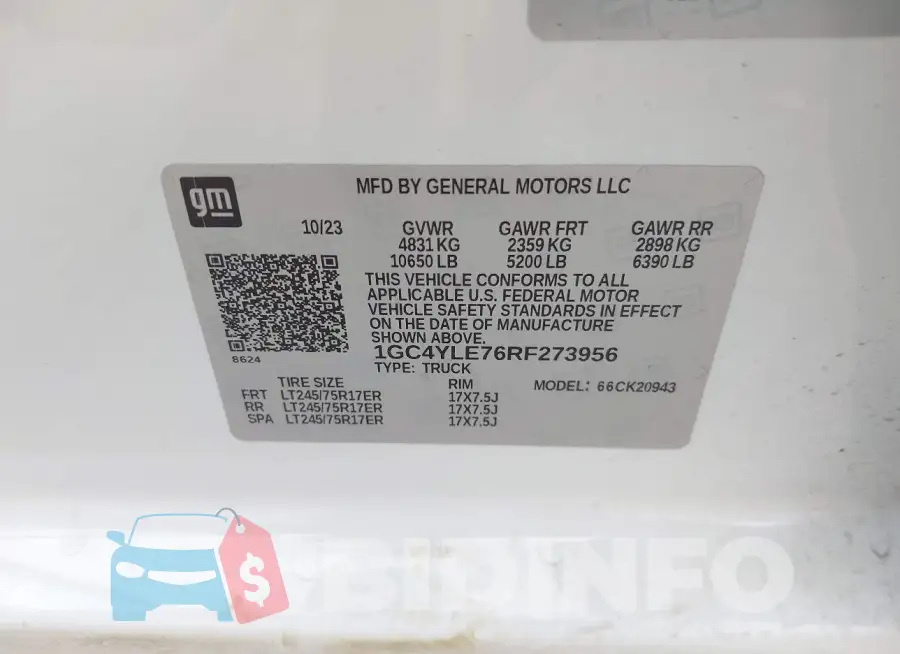 1GC4YLE76RF273956 Photo# 8