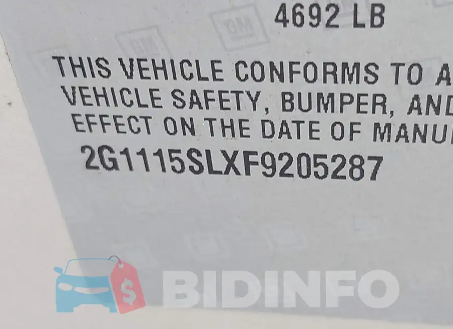 2G1115SLXF9205287 Photo# 9