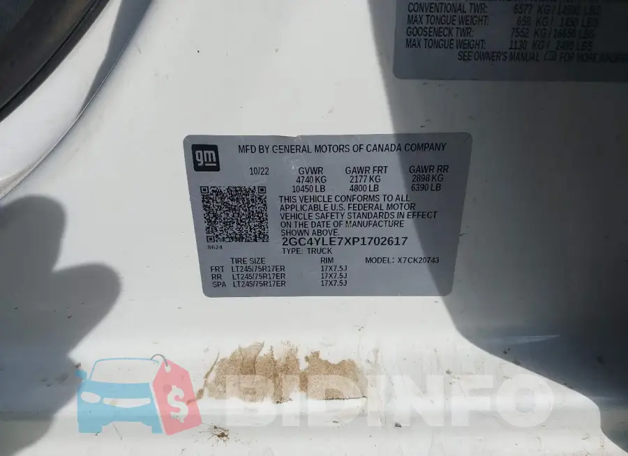 2GC4YLE7XP1702617 Photo# 8