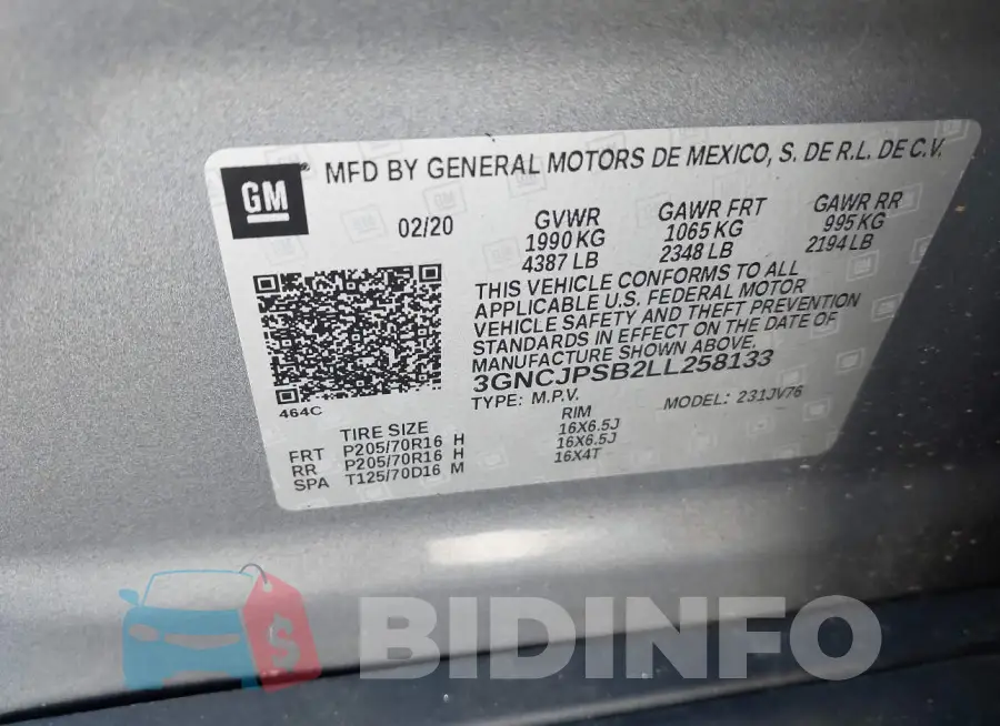 3GNCJPSB2LL258133 Photo# 9