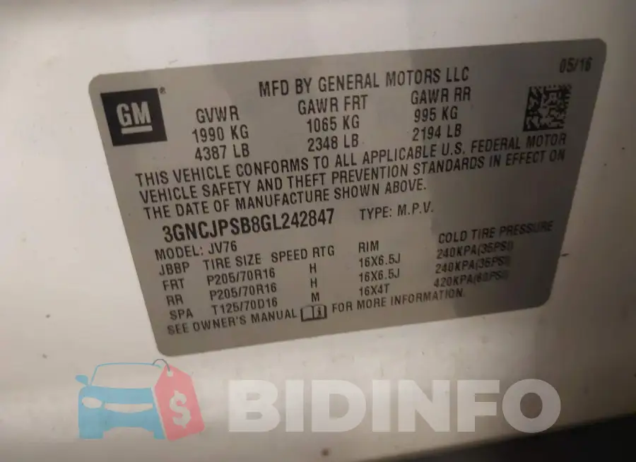 3GNCJPSB8GL242847 Photo# 9
