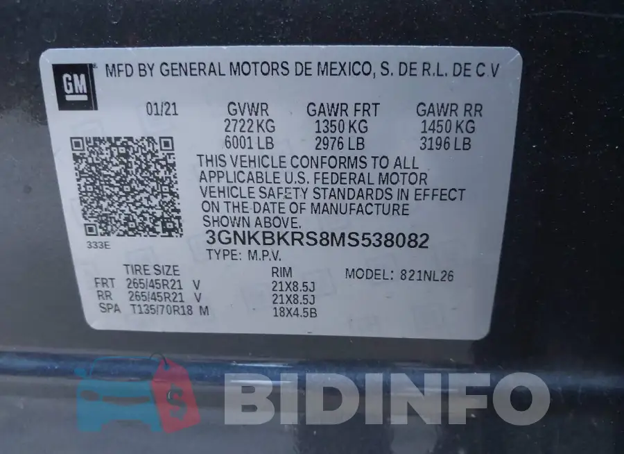 3GNKBKRS8MS538082 Photo# 9