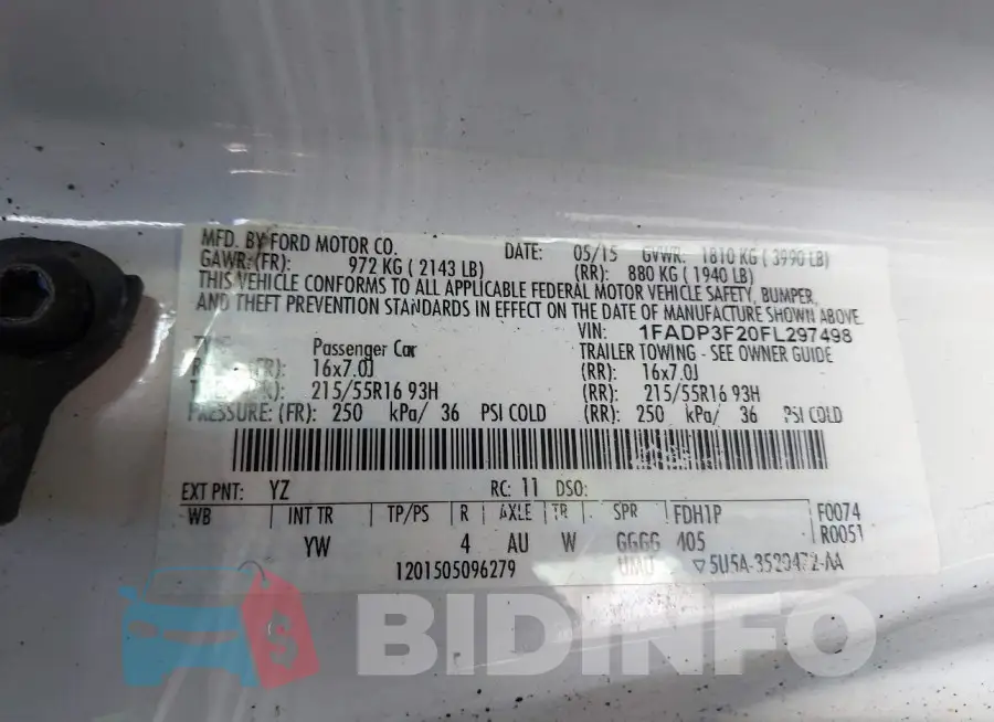 1FADP3F20FL297498 Photo# 9