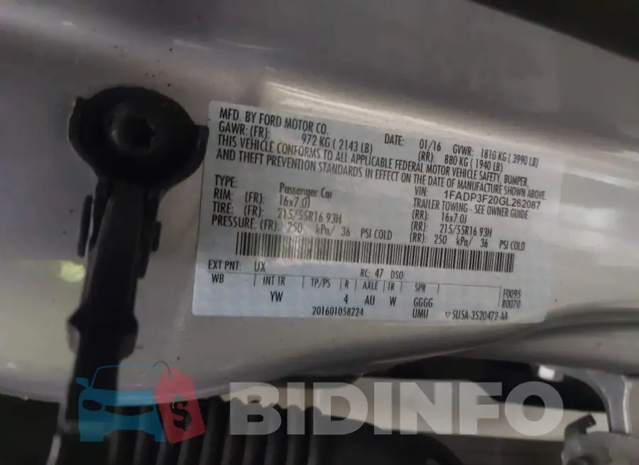 1FADP3F20GL262087 Photo# 9