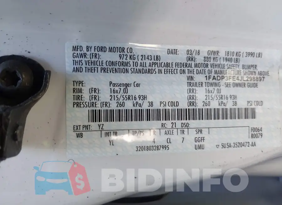 1FADP3FE4JL298897 Photo# 8