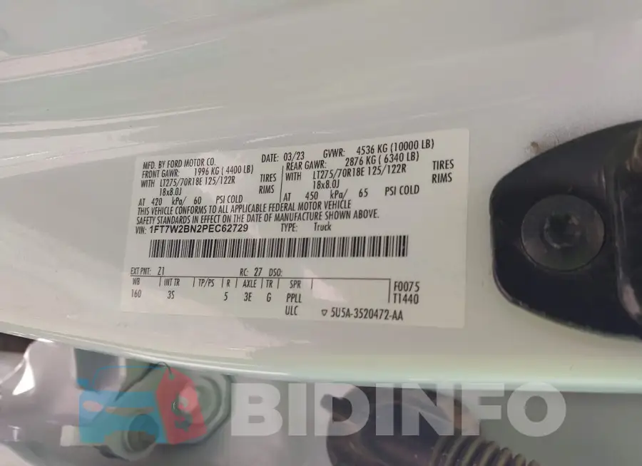 1FT7W2BN2PEC62729 Photo# 9