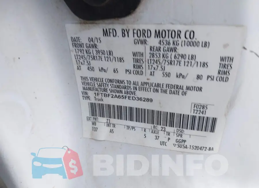 1FTBF2A65FED36289 Photo# 9