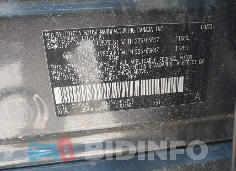 2T3P1RFV8PC389044 Photo# 9