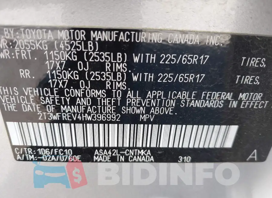 2T3WFREV4HW396992 Photo# 9