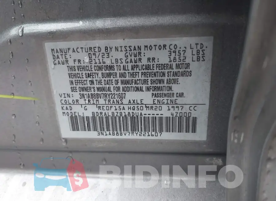 3N1AB8BV7RY221607 Photo# 9