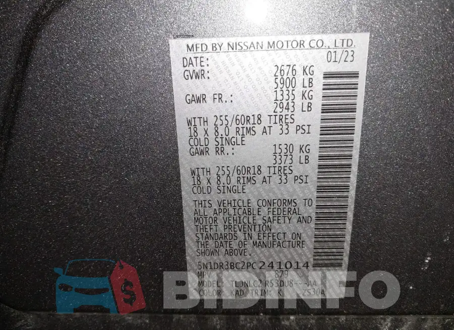 5N1DR3BC2PC241014 Photo# 9