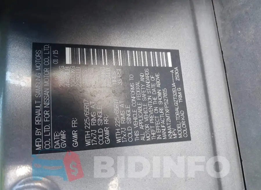 KNMAT2MTXFP527815 Photo# 9