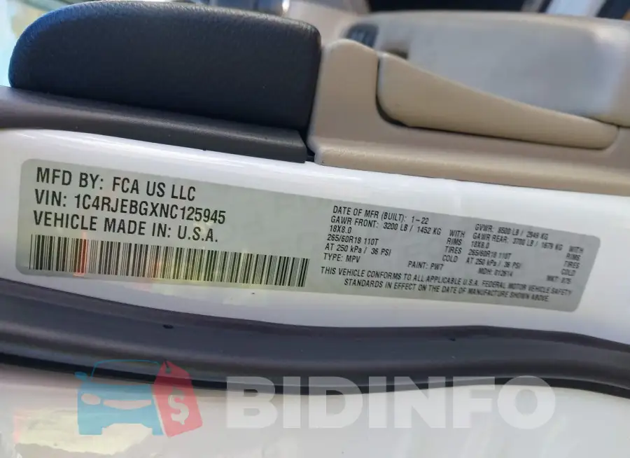 1C4RJEBGXNC125945 Photo# 9