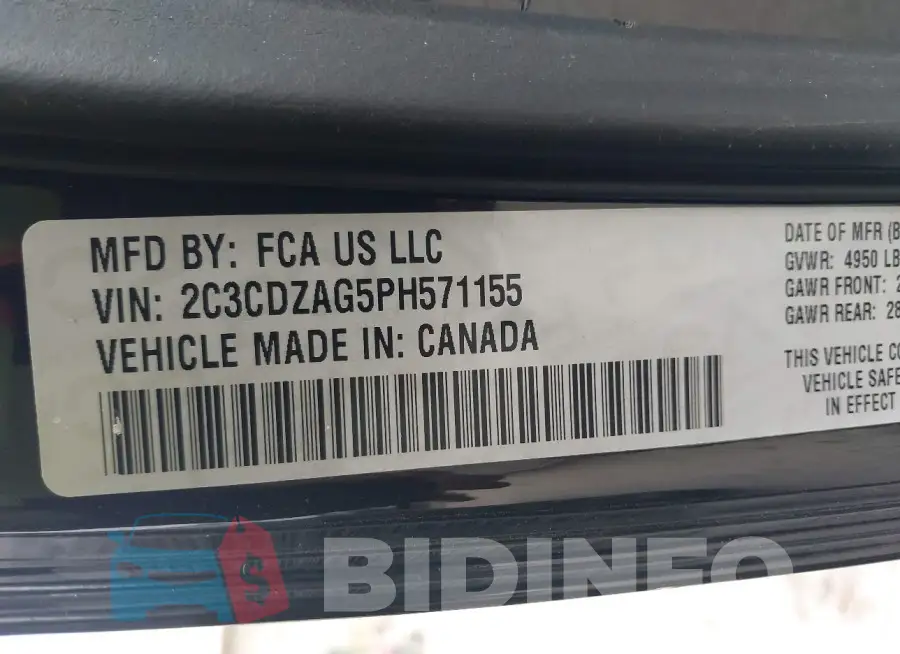 2C3CDZAG5PH571155 Photo# 9
