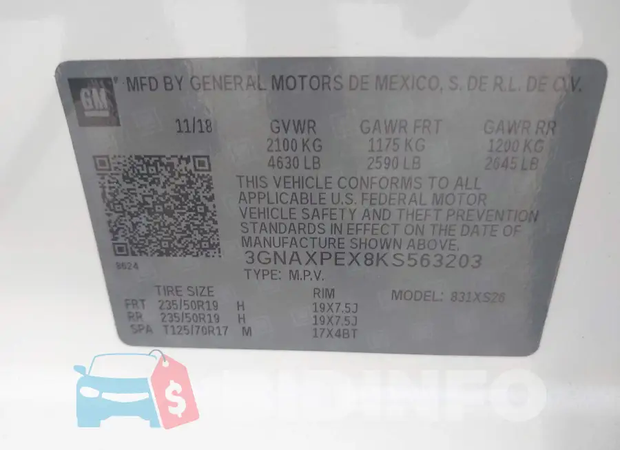 3GNAXPEX8KS563203 Photo# 9