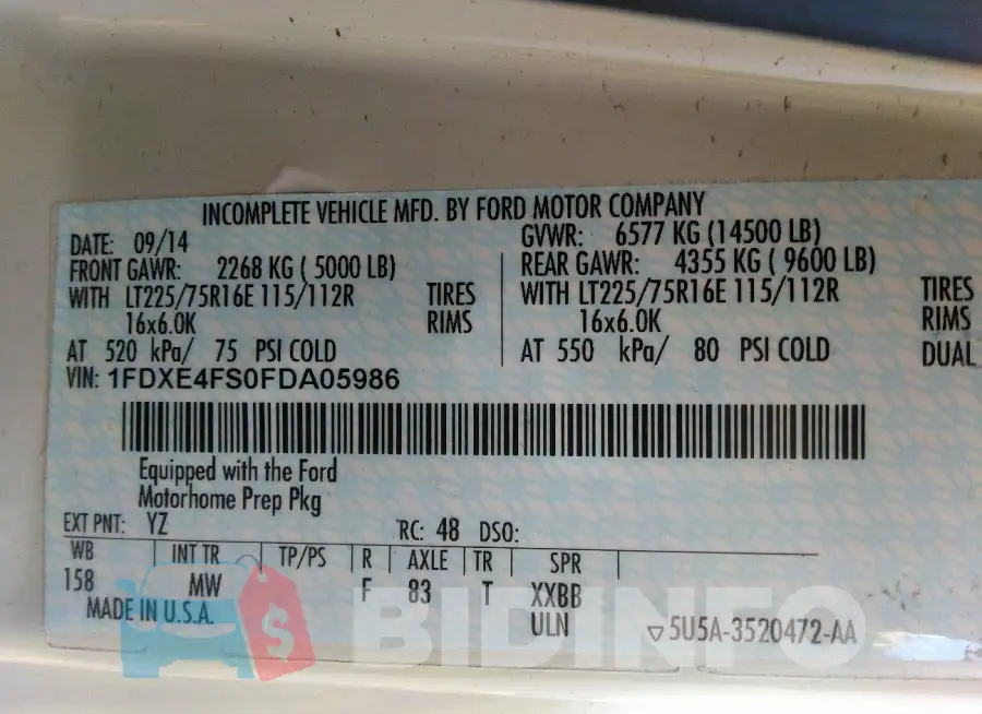 1FDXE4FS0FDA05986 Photo# 9