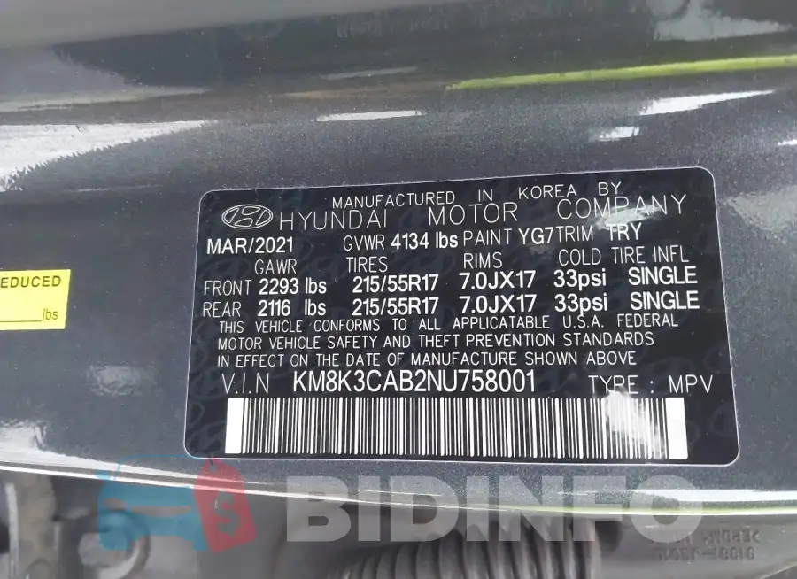 KM8K3CAB2NU758001 Photo# 9