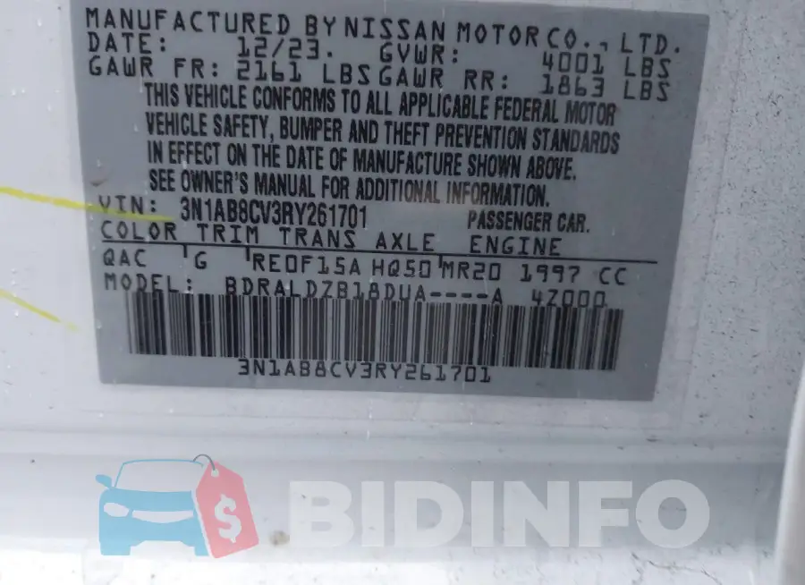 3N1AB8CV3RY261701 Photo# 9